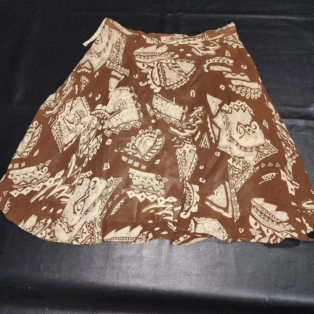 Alfred Sung Womens Brown Floral Lined Skirt 4